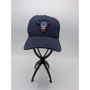 Branded Bills American Bison Curved Trucker Mesh Hat  Blue Travel Western